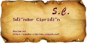 Sándor Ciprián névjegykártya