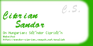 ciprian sandor business card